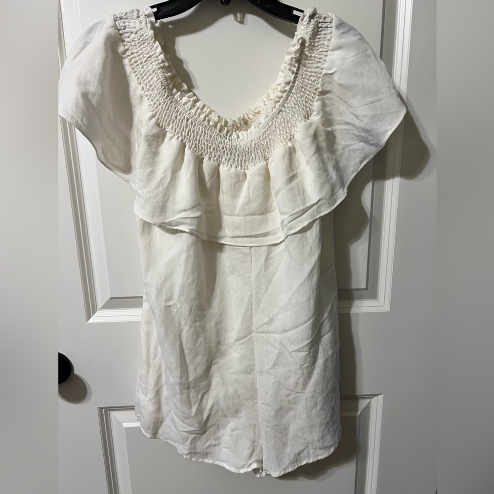 Cotton Candy LA Cream Smocked Romper Medium NWT